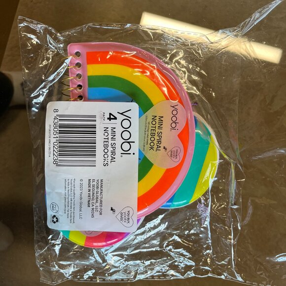 Yoobi Mini Notebooks Set of 2 Heart and Rainbow Puffy Covers (new / nbsx) - Picture 8 of 8